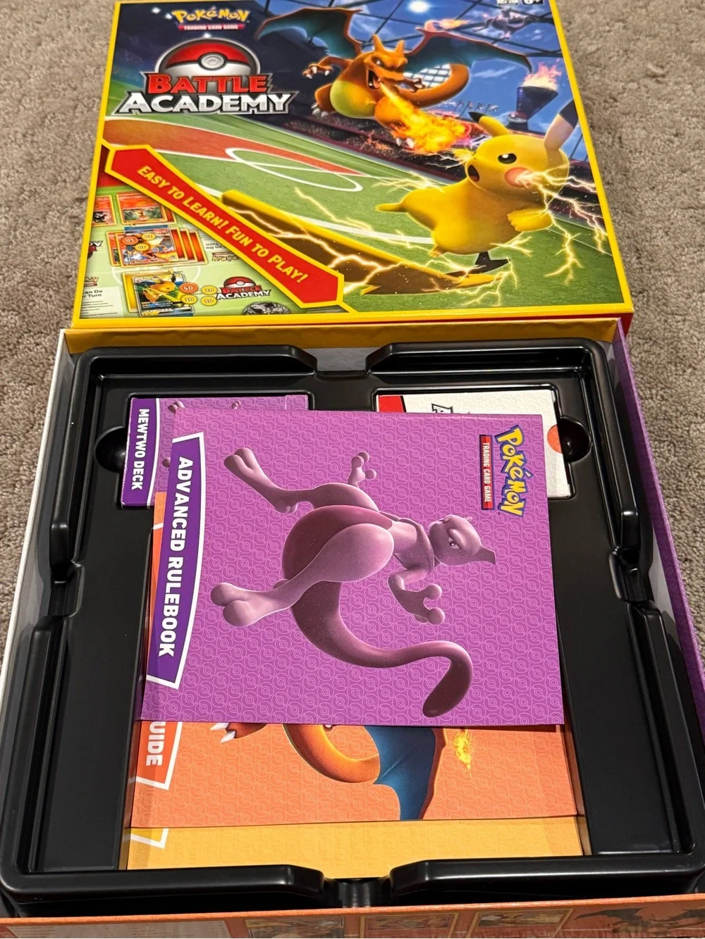 Battle Academy Kids Toy Board Game - Yellow Pikachu Edition. Missing items
